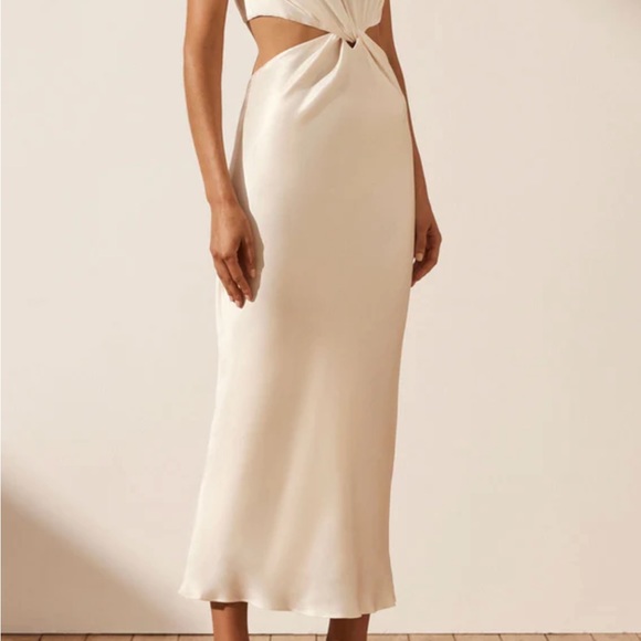 Shona Joy Twist Front Sleeveless Midi Dress - Cream, sz 4, worn once - Picture 2 of 7